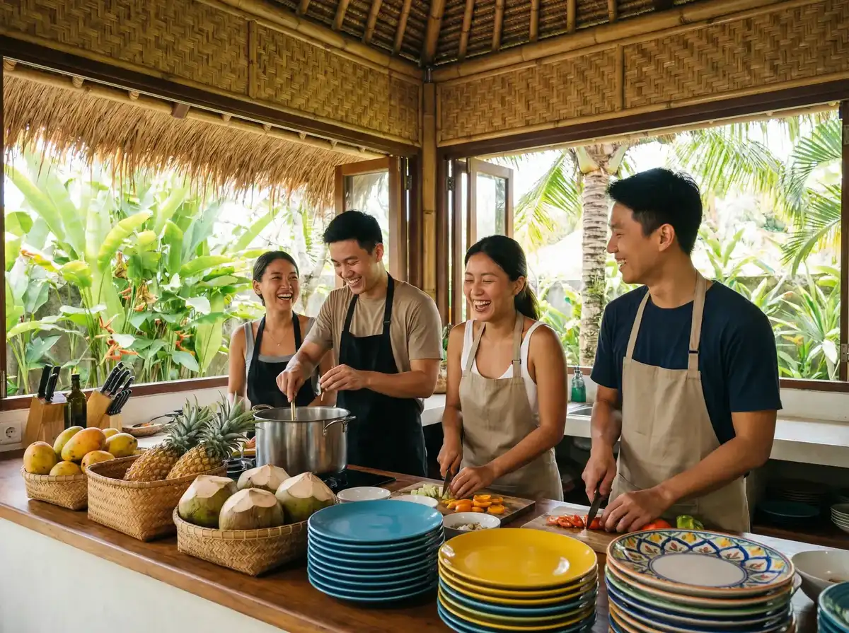 爱情岛论坛路线一二号路线 嘉宾们在热带厨房一起做饭