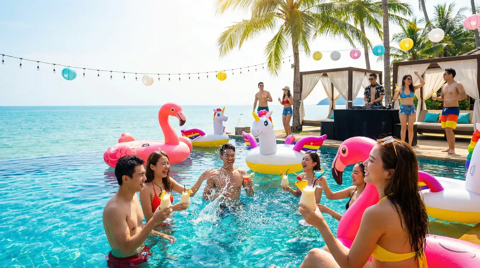 爱情岛论坛路线一二号路线 泳池派对精彩瞬间